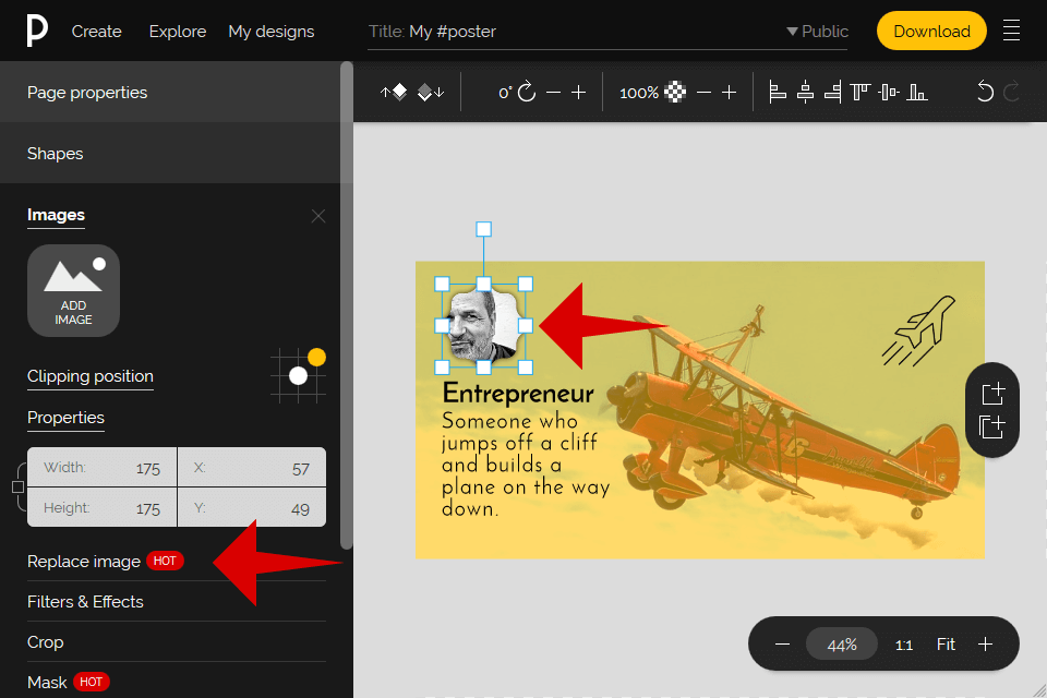 Replacing images on PixTeller Editor