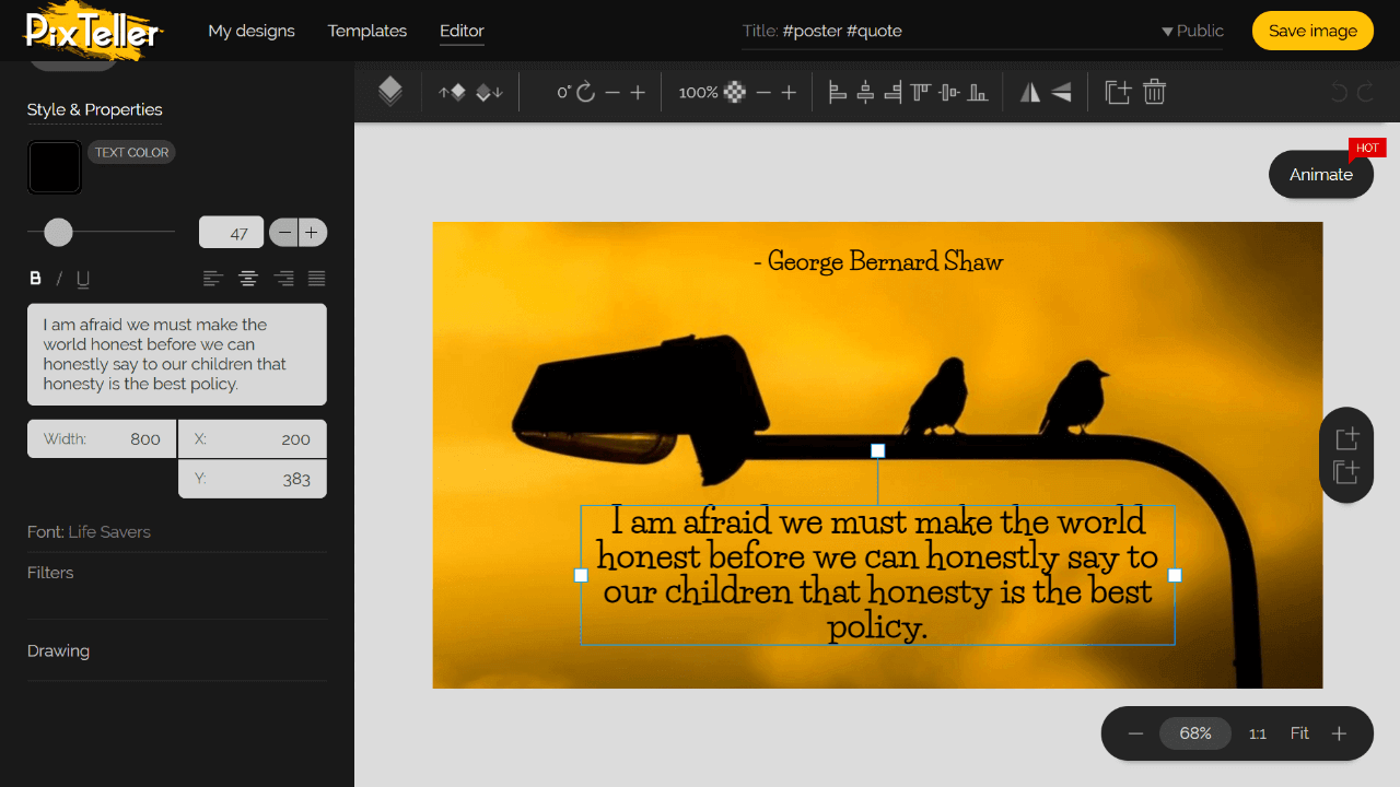 Picture Quote Editor Screenshot