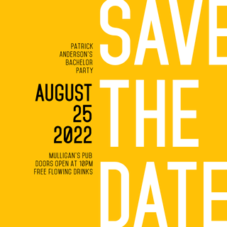 Save the Date Editable Invitation Layout with Yellow Background