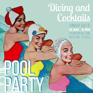 Pool Party - Diving and Cocktails Invitation Example