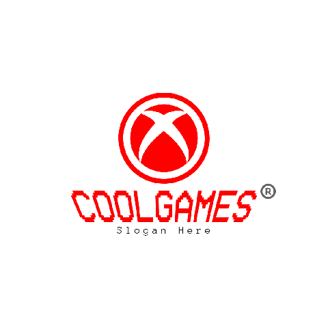 Game Logo Example in Red and White Background