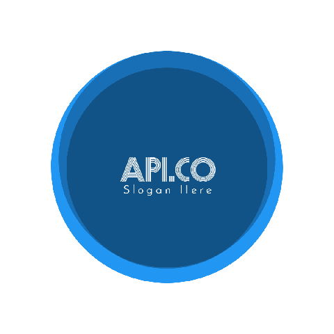 Blue Circle Logo Example with Transparent Background