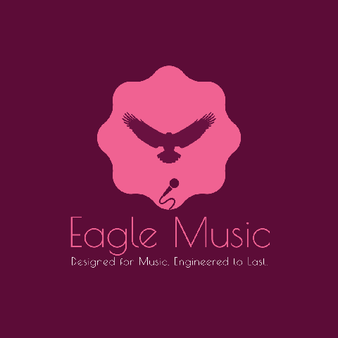 Eagle Music Logo Example in Light and Dark Pink Colors
