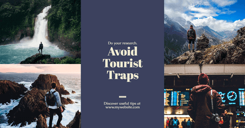 Travel-Nature Photo Collage Card Layout with Centered Text