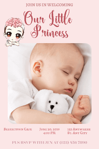 Baby Shower for Your Little Princess Poster Example