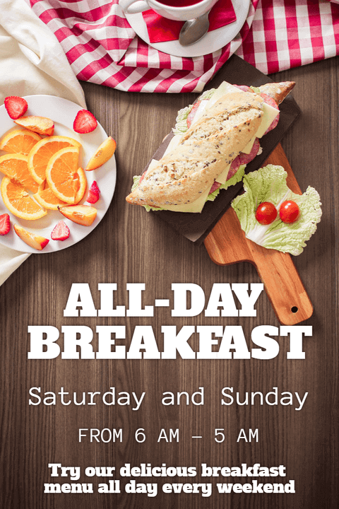 All Day Breakfast Poster Invitation Example