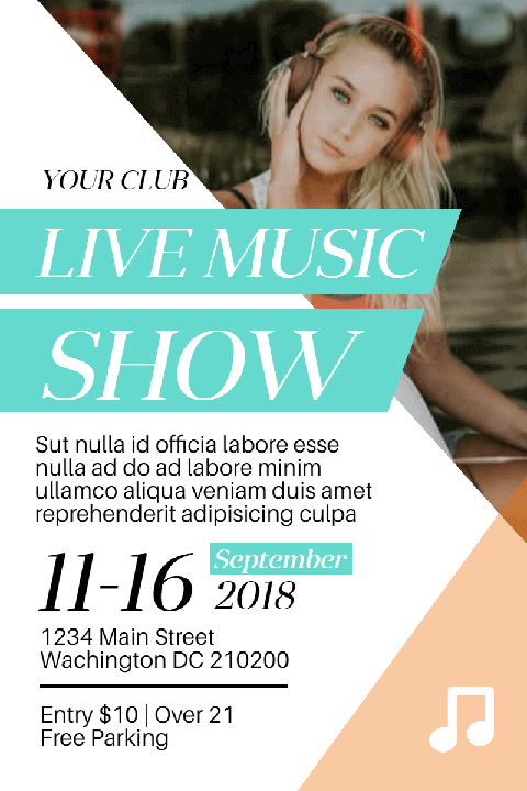 Live Music Show Poster Invitation Template